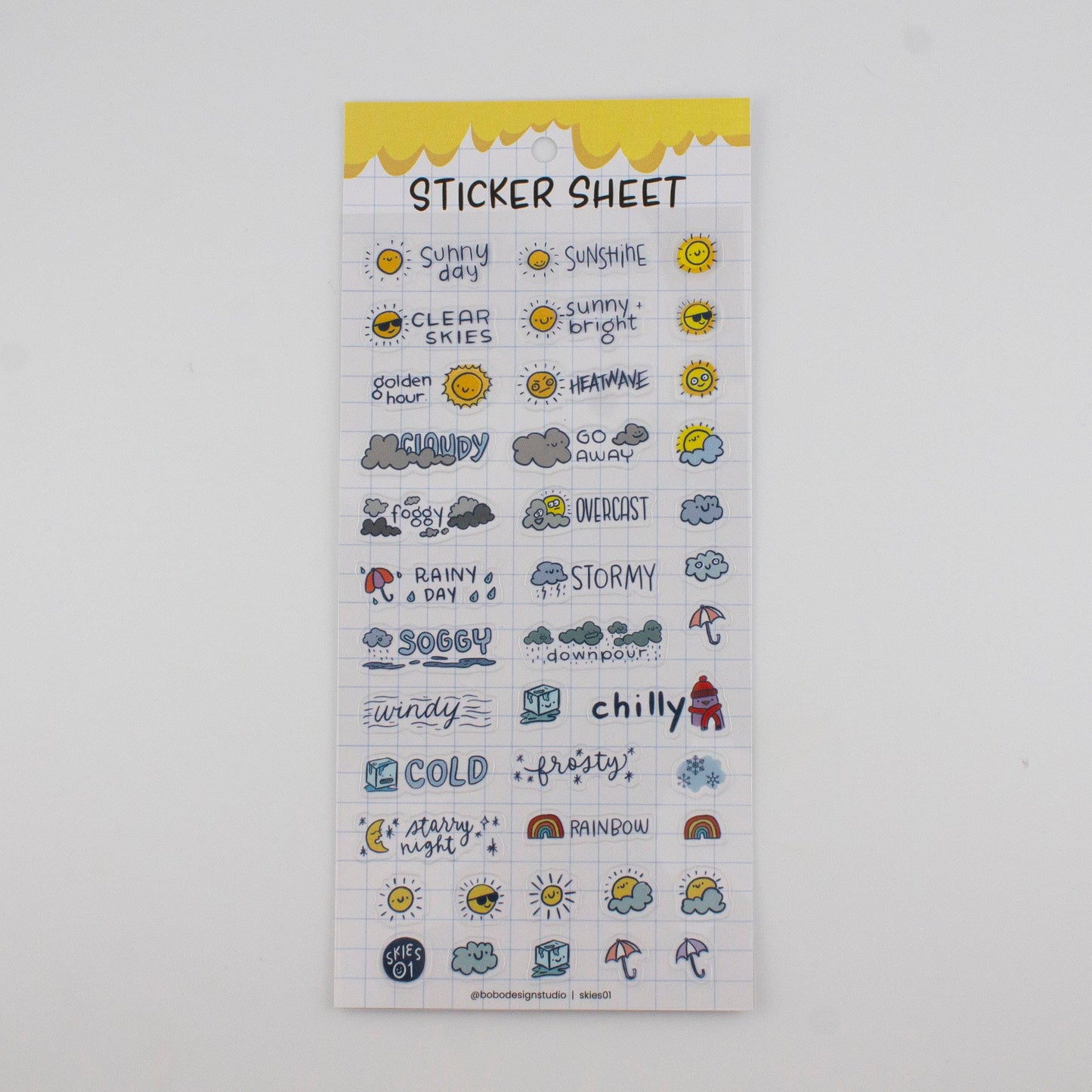Skies 01-Clear Planner Sticker Sheet