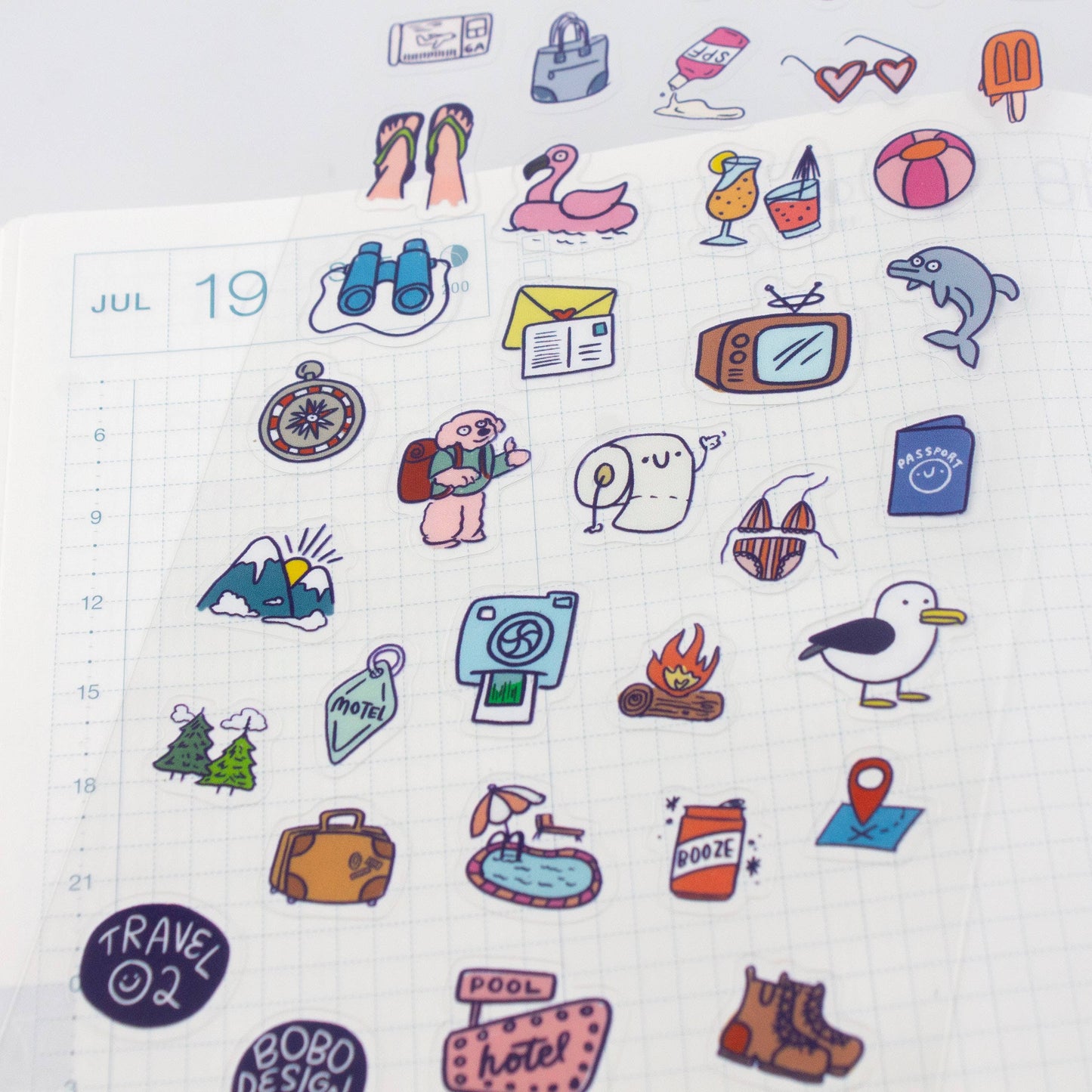 Travel 02-Clear Planner Sticker Sheet