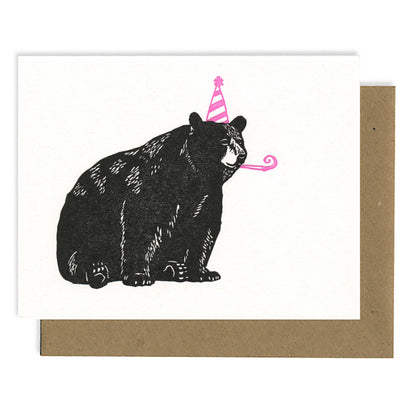 Lynn-oleum - Bear Birthday LETTERPRESS CARD
