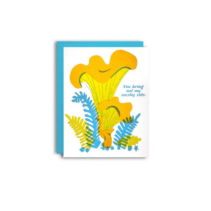 Pier Six Press - Mushy Love - Mushroom Risograph Greeting Card