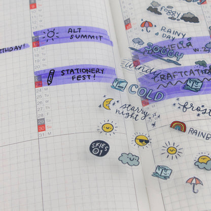 Skies 01-Clear Planner Sticker Sheet