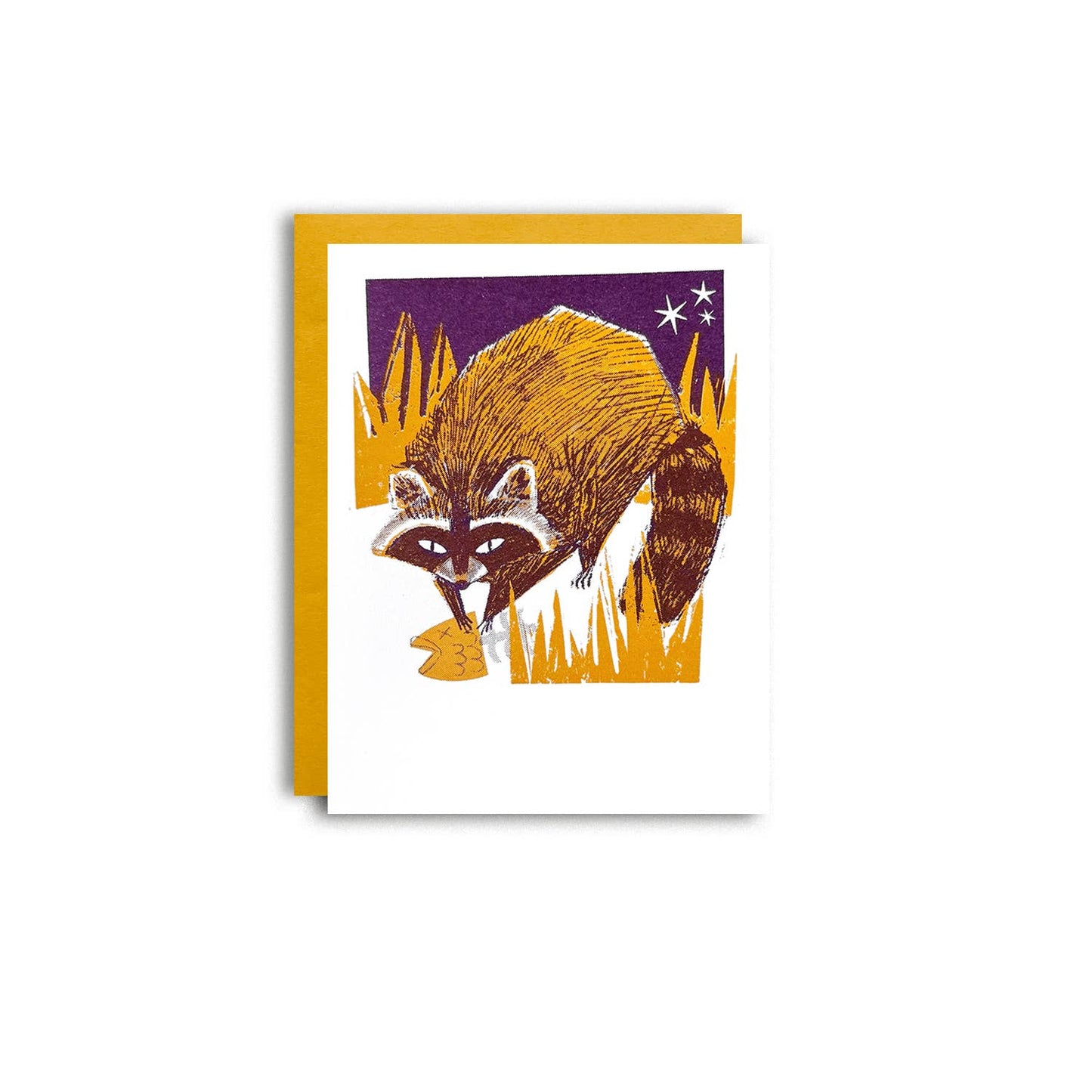 Pier Six Press - Backyard Buddy - Raccoon  - Risograph Everyday Card