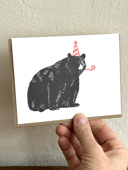 Lynn-oleum - Bear Birthday LETTERPRESS CARD