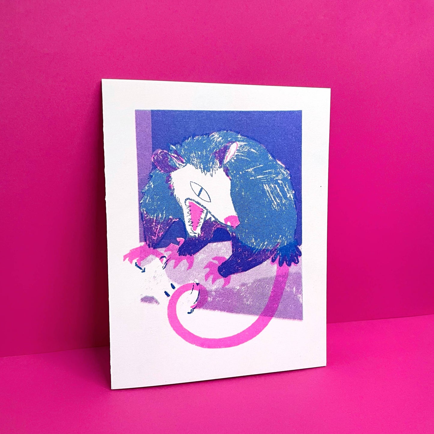Pier Six Press - Awesome Possum - Risograph Everyday Card