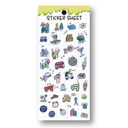 Travel 01-Clear Planner Sticker Sheet