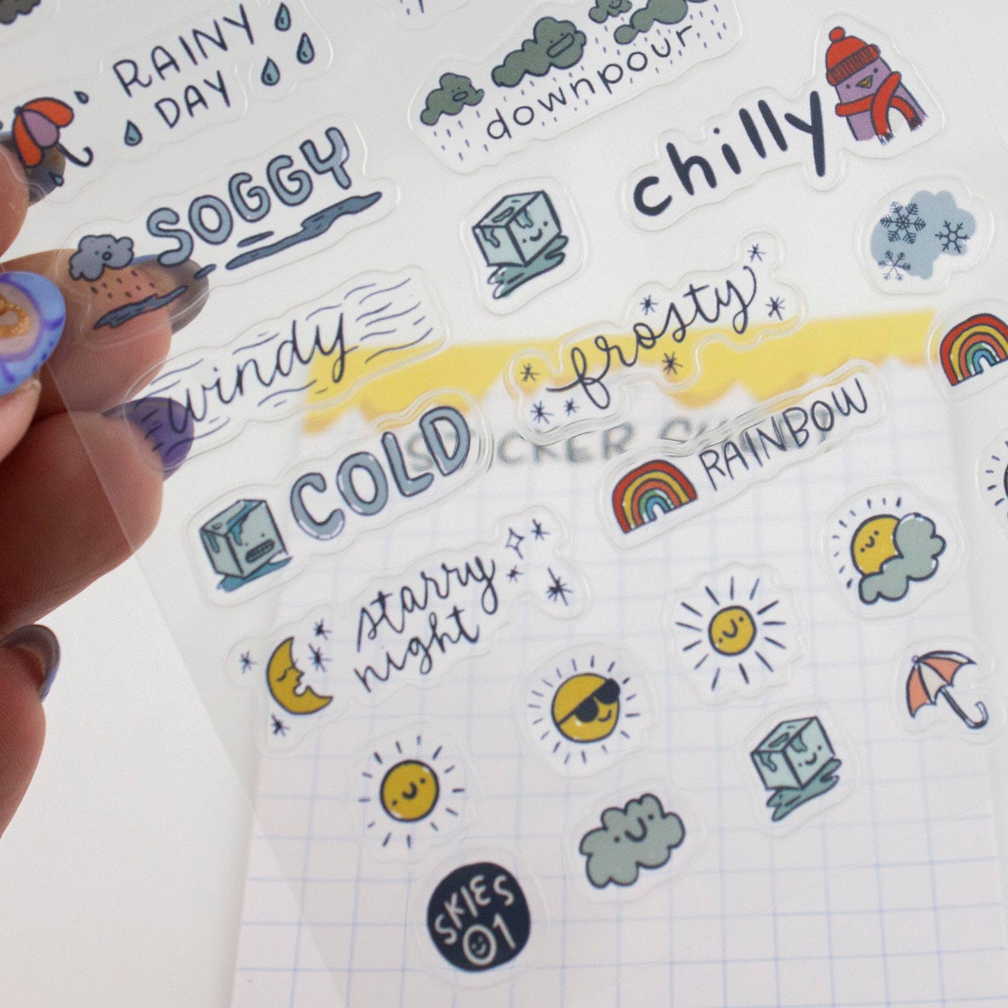 Skies 01-Clear Planner Sticker Sheet