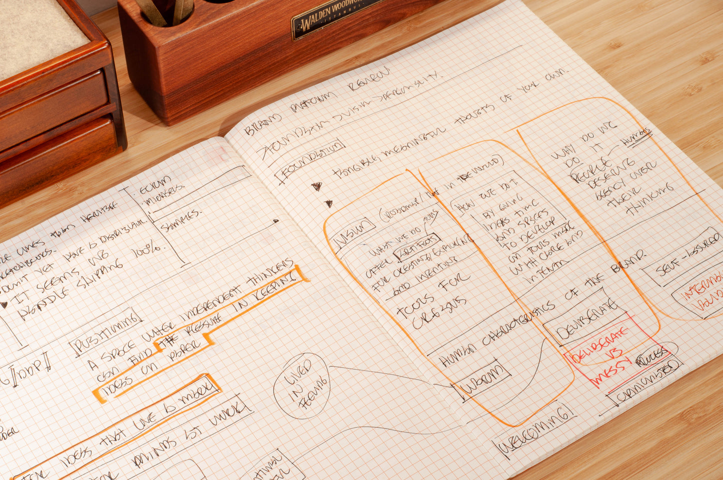 Carta Pura Heft - Large Orange Notebook