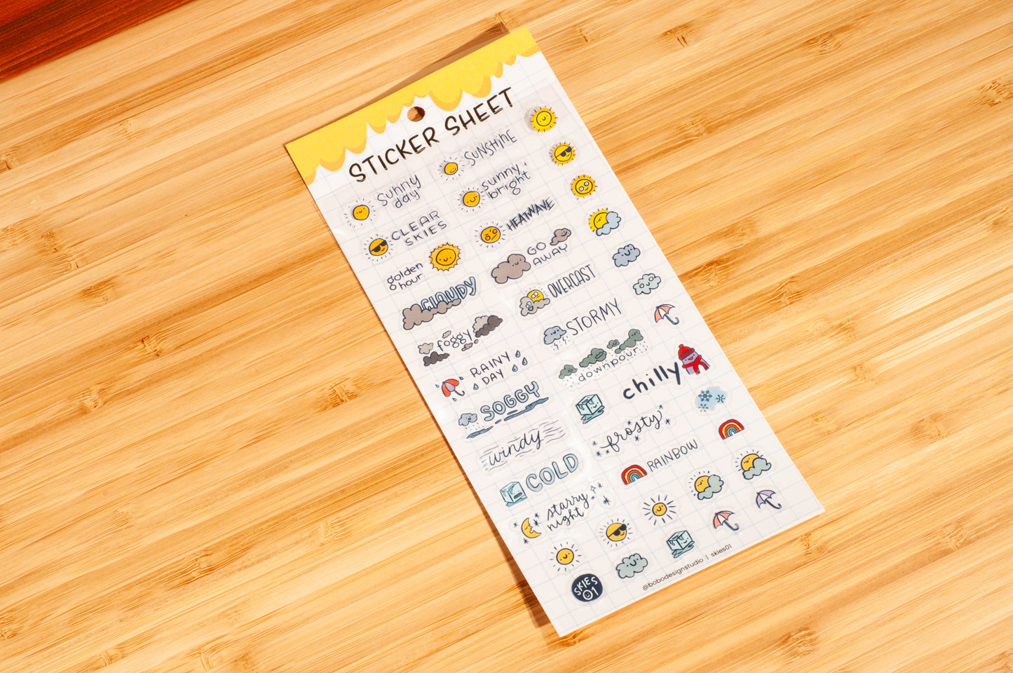 Skies 01-Clear Planner Sticker Sheet