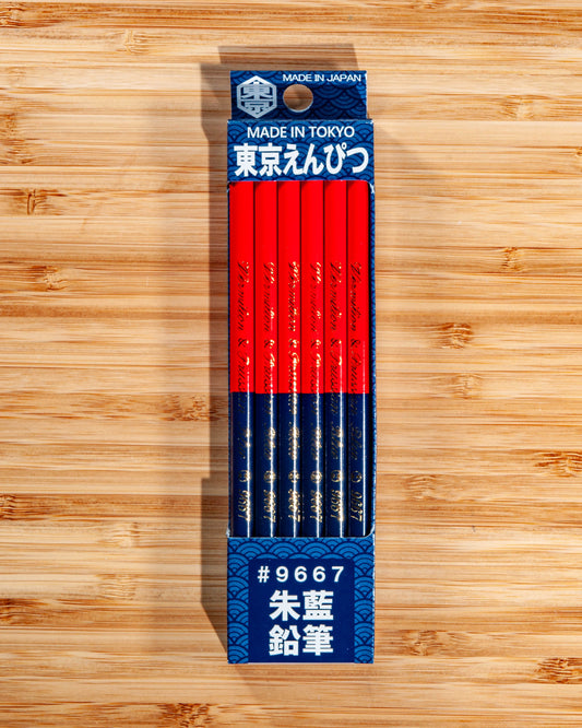 Kita-Boshi Vermillion & Prussian Blue pencils