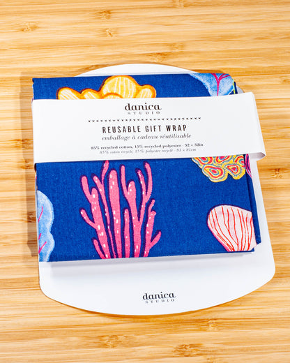 Danica Studio Neptune Reusable Gift Wrap 32 x 32 inches