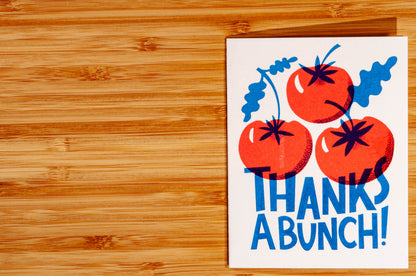 Pier Six Press - Tomato Bunch Risograph Thank You Card