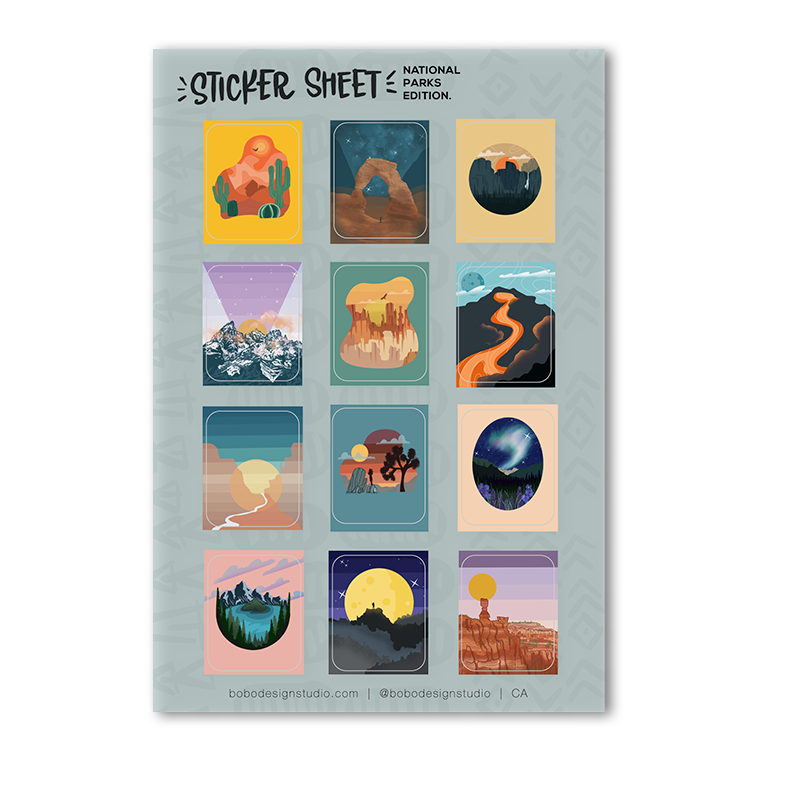 National Parks Sticker Sheet 4x6