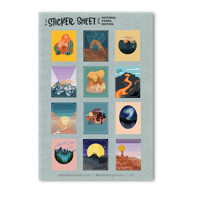 National Parks Sticker Sheet 4x6