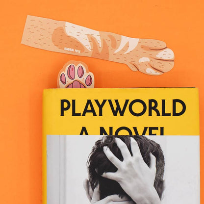Humdrum Paper - Cat Paw Bookmark - Orange (it's die cut!)
