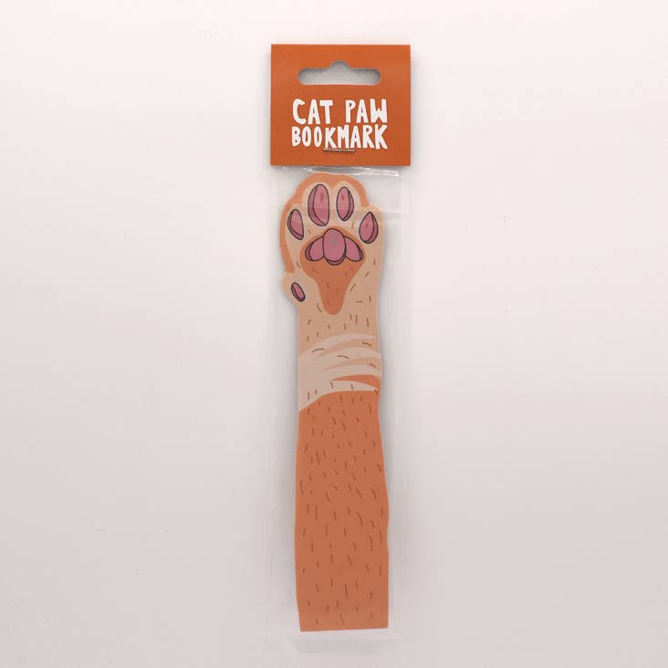 Humdrum Paper - Cat Paw Bookmark - Orange (it's die cut!)