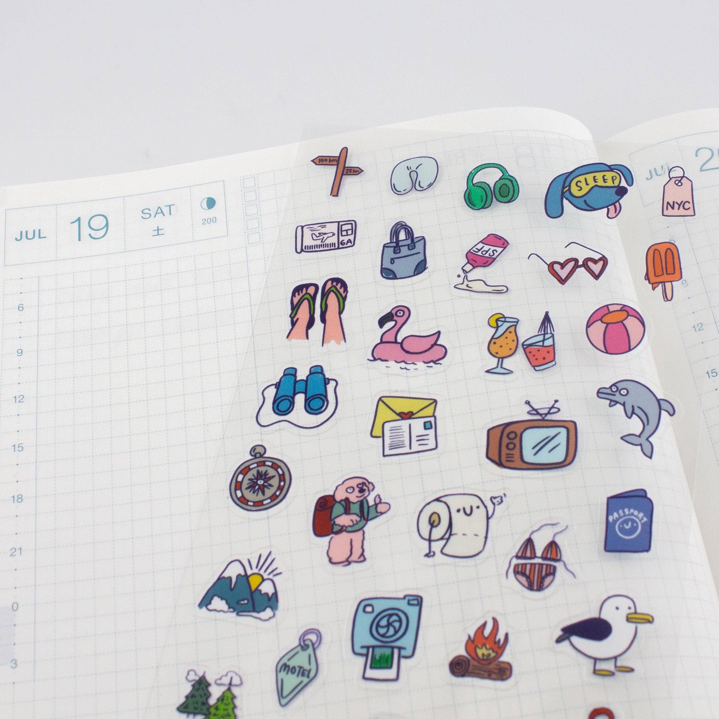 Travel 02-Clear Planner Sticker Sheet