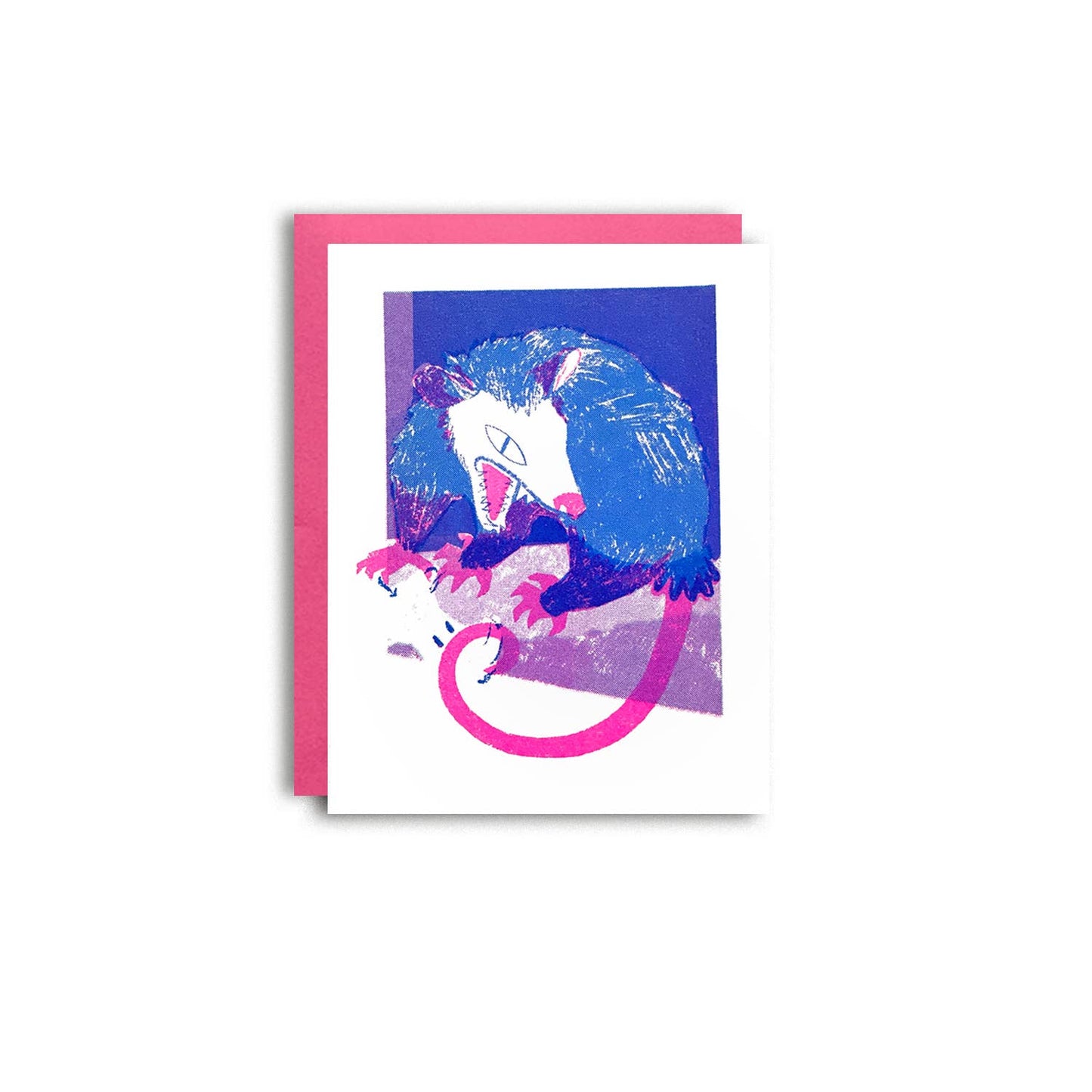 Pier Six Press - Awesome Possum - Risograph Everyday Card