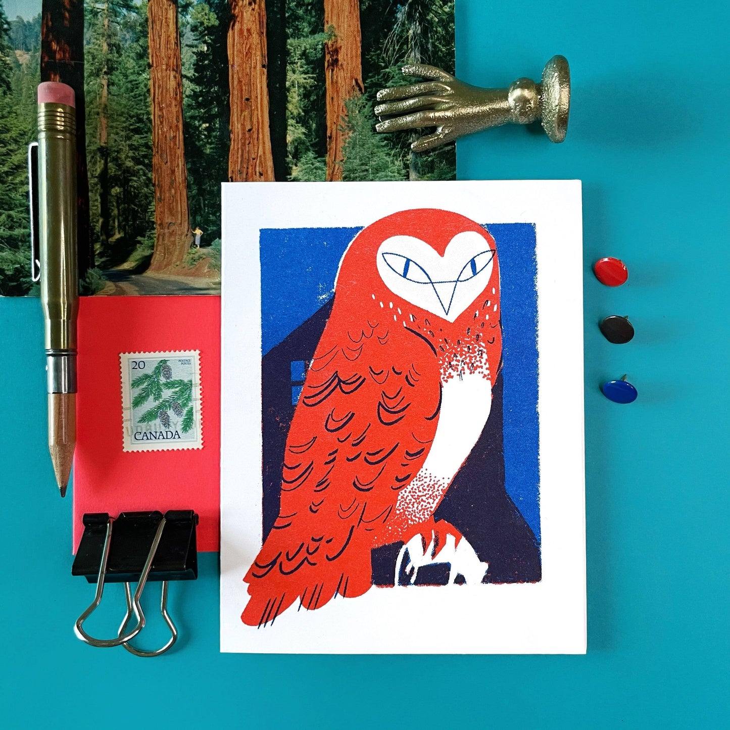 Pier Six Press - Pier Six Press - Night Owl Risograph Everyday Card