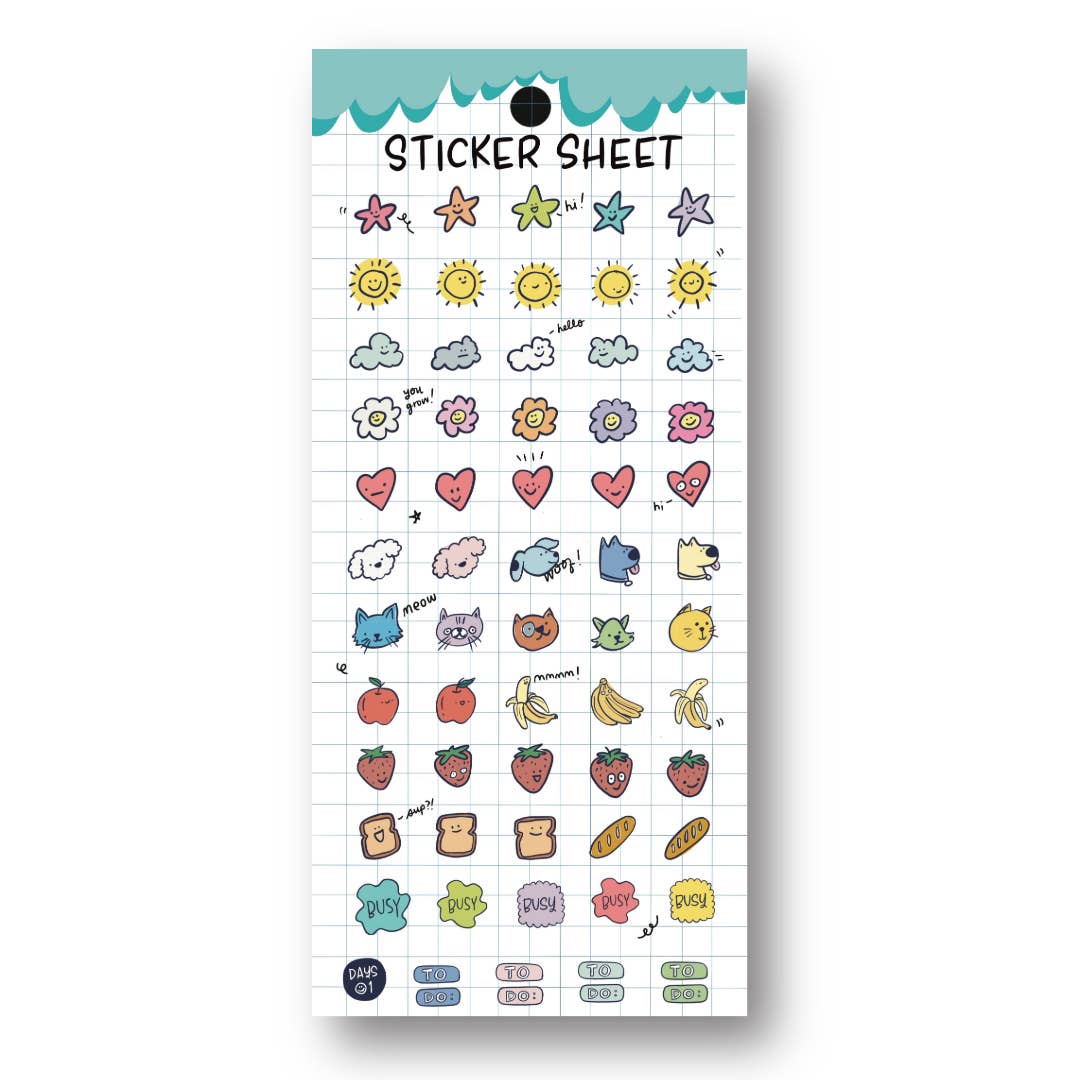 Days 01-Clear Planner Sticker Sheet