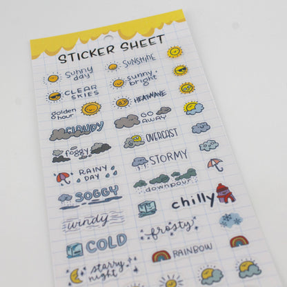Skies 01-Clear Planner Sticker Sheet