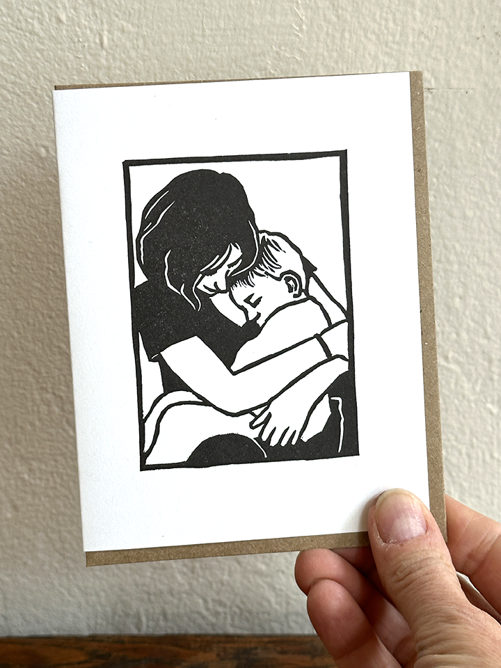 Woman/Child Hug (Mother) LETTERPRESS CARD