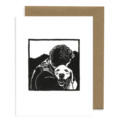 Lynn-oleum - Person/Dog Hug LETTERPRESS CARD